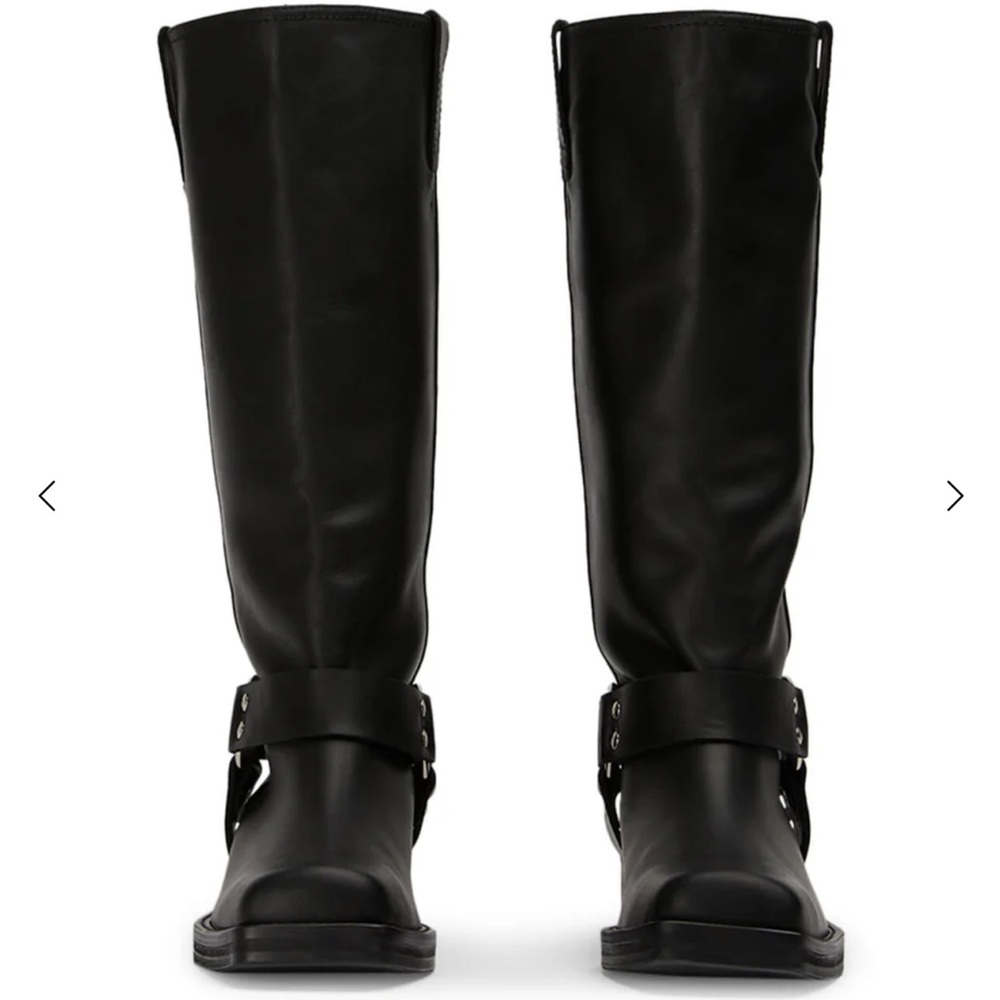 Tony Bianco Biker Black Wax Boots - Picture 4 of 5
